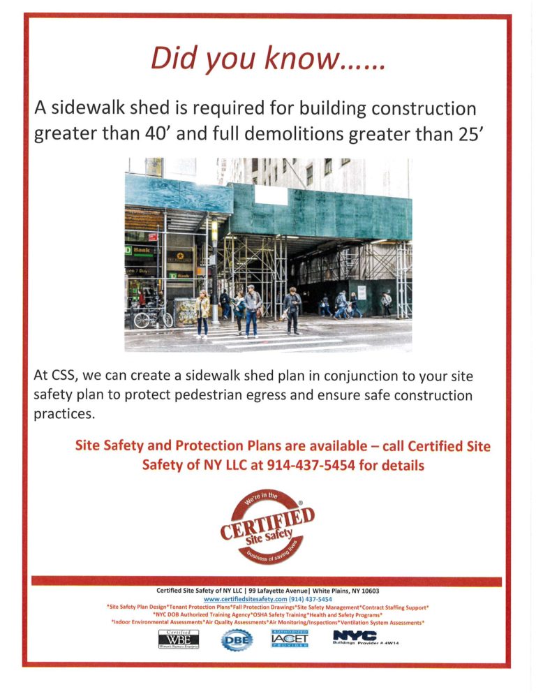 Sidewalk Shed Plans In New York City Certified Site Safety