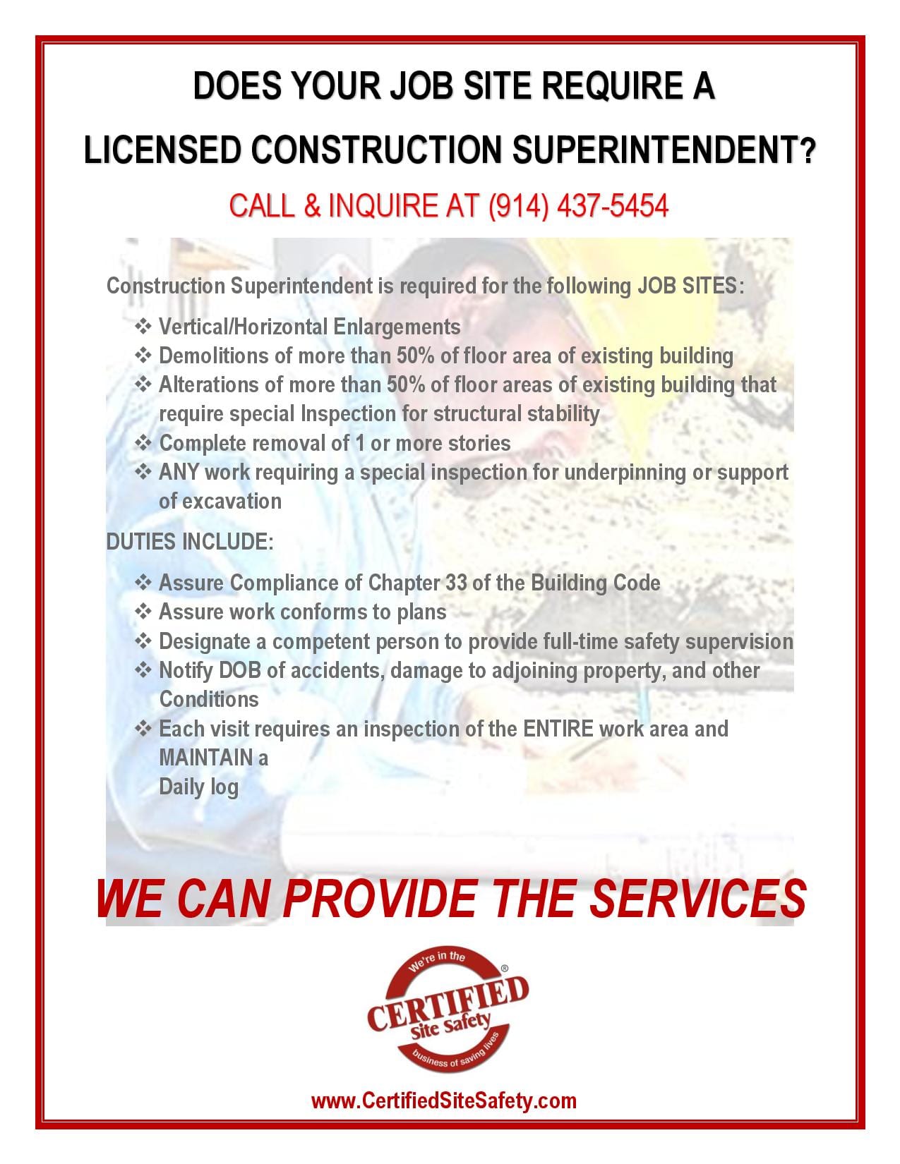 Does Your Job Site Require A Licensed Construction Superintendent