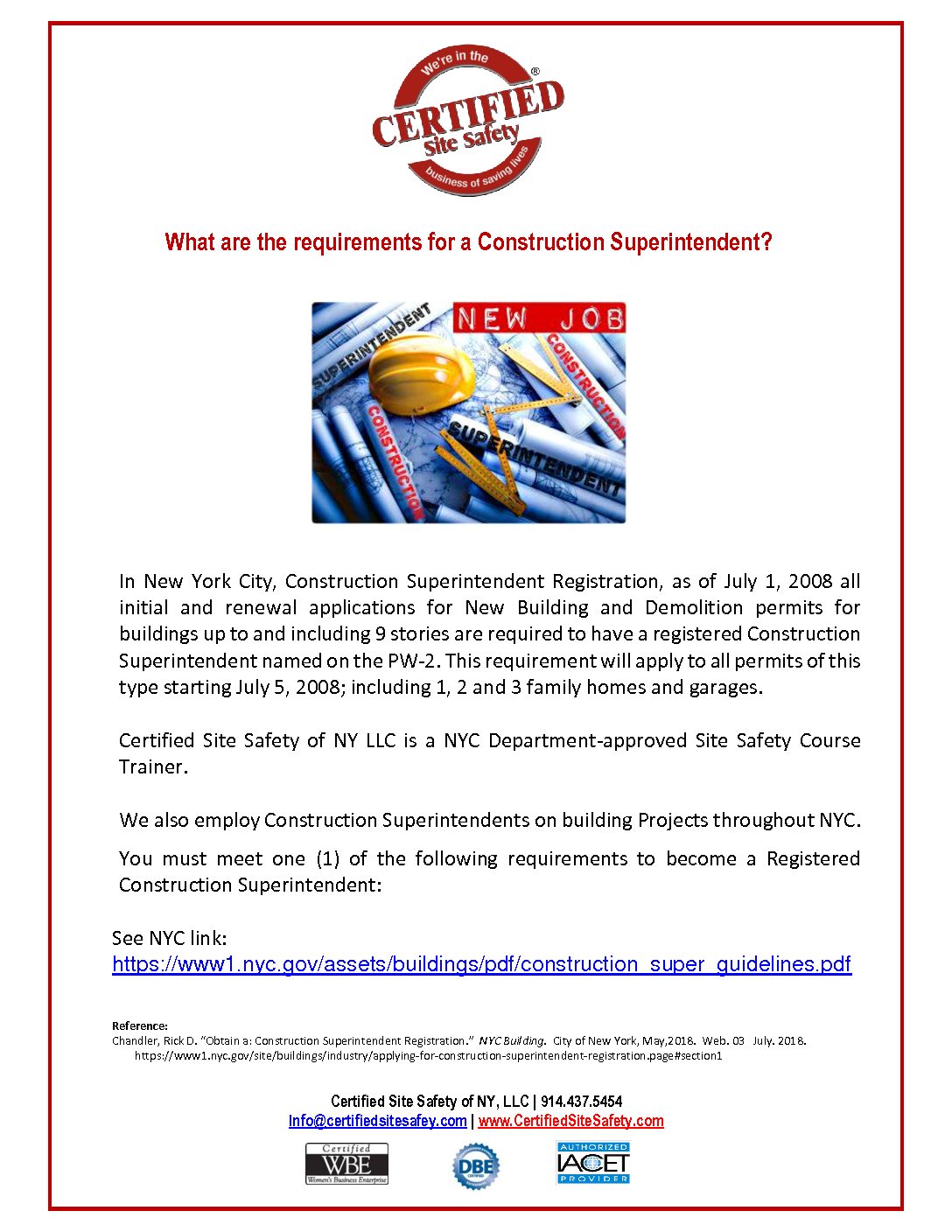 What Are The Requirements For A Construction Superintendent Certified Site Safety