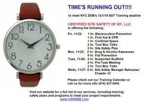 NYC DOB Training Deadline