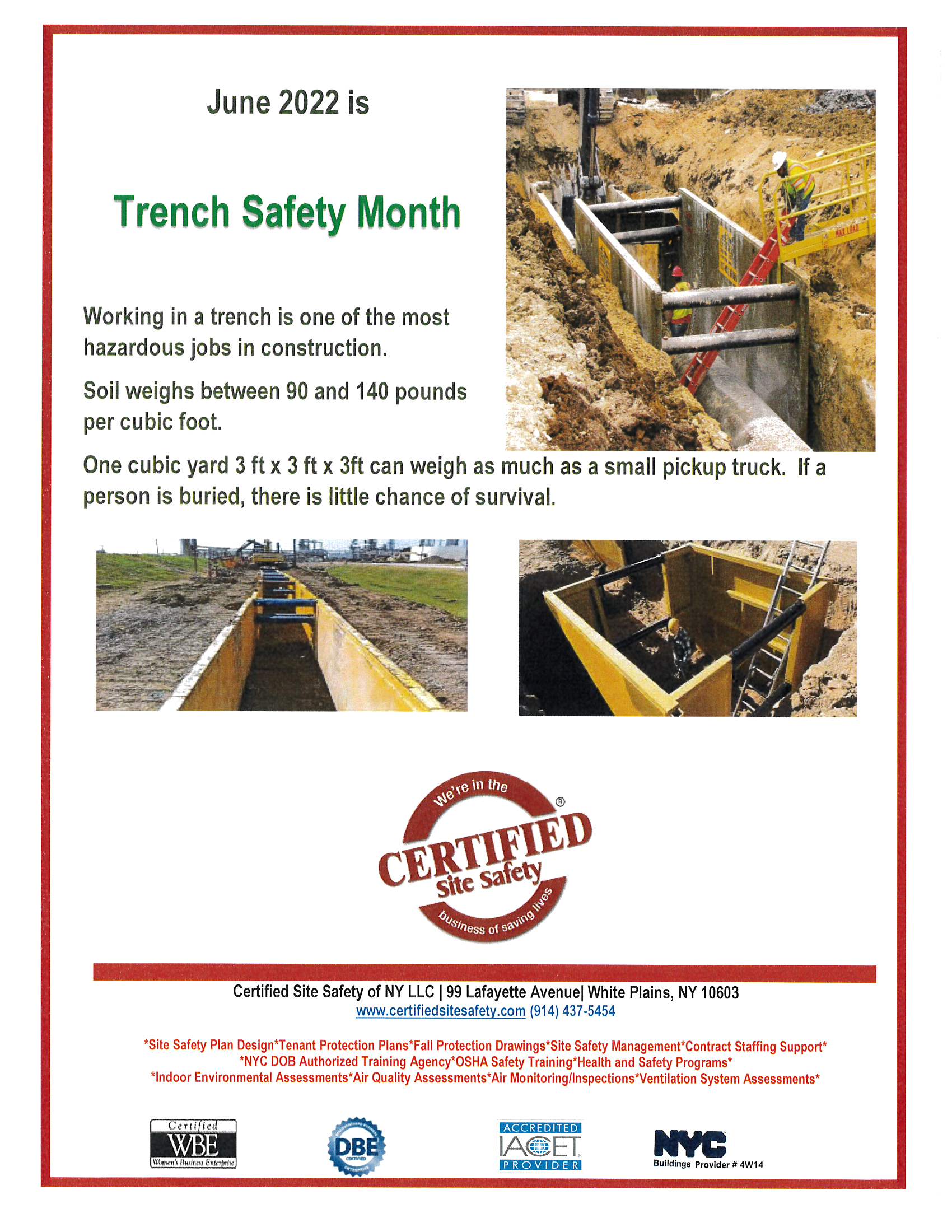 Trench Safety Certified Site Safety