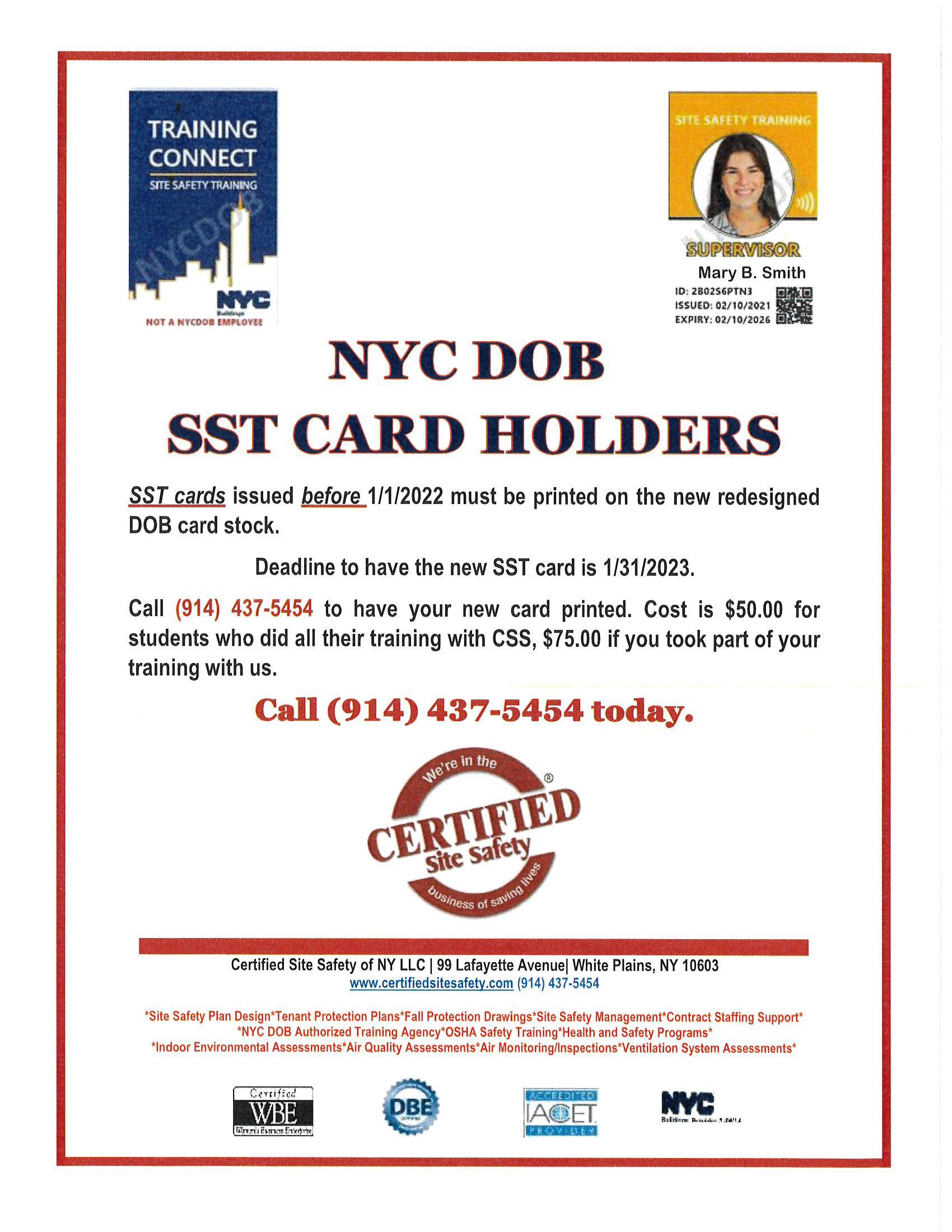 NYC DOB SST Card Holders